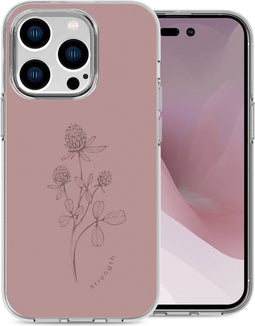 iMoshion Hoesje Geschikt voor iPhone 14 Pro Hoesje Siliconen - iMoshion Design hoesje - Roze / Floral Pink