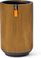 Capi Europe - Vaas hoog Groove Black & Gold - 14x22 - Goud - Opening Ø11.9 - Bloempot voor binnen - 5 jaar garantie - BGVGB433