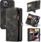 Caseme - vintage 2 in 1 portemonnee hoes - Geschikt voor iPhone 13 Pro - Zwart