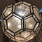 PTMD Hanglamp XL lamp - Julie met zilver goud antieke glazen - hexagonaal - semi helder 50x50x50 cm XL Plafondlamp