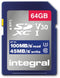 Integral - High Speed SD Card V30 UHS-I U3 - 64GB - tot 100MB/s lezen - 45MB/s schrijven