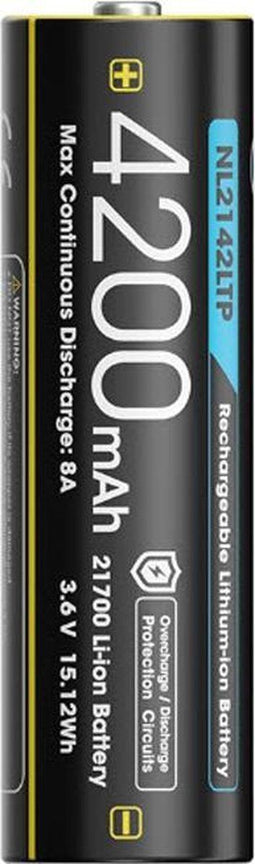 Nitecore NL2142LTP - Oplaadbare 21700 Li-Ion batterij 4200mAh - Bestand tegen -40°C - Zwart