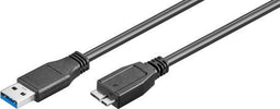 Goobay USB 3.0 A - Micro-B - 0,5 m - Mannelijk/Mannelijk - Zwart