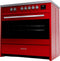 Wiggo WIO-E921A(RX) - Inductie Fornuis - 90 cm - 2 fasen (7.6 kW) - Oven 121L - Rood
