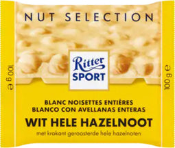 Snoepgoed: Ritter Sport wit hele hazelnoot - 100 gr