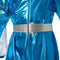dressforfun - Stralende Disco Starlet 140 - Onesy neonblauw met glanzende details - (9-10y)