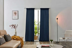 Larson - Velvet Gordijnen - 1.4m x 2.5m - Haken - Blauw