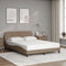 vidaXL - Bedframe - met - hoofdbord - kunstleer - cappuccinokleurig - 120x200 - cm