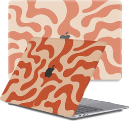 Lunso Geschikt voor MacBook Air 13 inch M1 (2020) cover hoes - case - Orange Fever