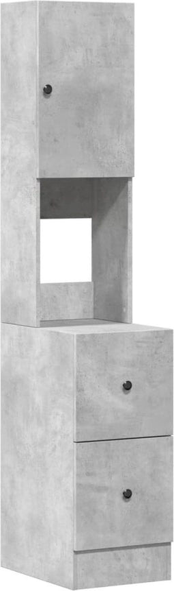 vidaXL - Keukenkast - 35x50x180 - cm - bewerkt - hout - betongrijs
