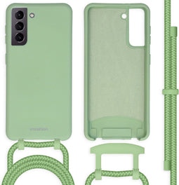 iMoshion Hoesje Geschikt voor Samsung Galaxy S21 Hoesje Met Koord - iMoshion Color Backcover met afneembaar koord - Groen