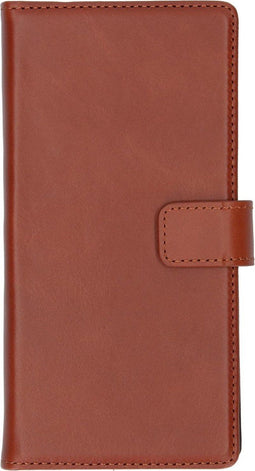 Selencia Hoesje Geschikt voor Samsung Galaxy Note 10 Hoesje Met Pasjeshouder - Selencia Echt Lederen Bookcase - Lichtbruin