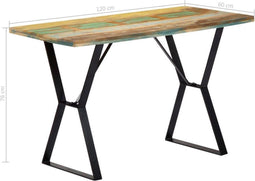 vidaXL - Eettafel - 120x60x76 - cm - massief - gerecycled - hout