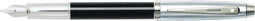 Sheaffer vulpen - 100 E9313 - M - glossy black barrel brushed chrome cap nickel plated - SF-E0931353