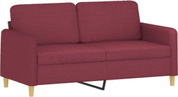 vidaXL - Tweezitsbank - 140 - cm - stof - wijnrood