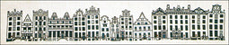 Thea Gouverneur - Borduurpakket met telpatroon - 873A - Voorgesorteerde DMC Garens - Amsterdamse Gevels - Aida - 23 cm x 100 cm - DIY Kit