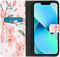 iMoshion Hoesje Geschikt voor iPhone 13 Hoesje Met Pasjeshouder - iMoshion Design Softcase Bookcase - Wit / Blossom Watercolor White