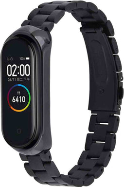 imoshion Bandje met Horlogeband inkorter - Geschikt voor Xiaomi Mi Band 4, Xiaomi Mi Band 3 - imoshion Stalen band inkliksysteem - Zwart