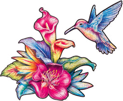 UNIDRAGON Houten Puzzel Voor Volwassenen Dier - Ongrijpbare Kolibri - 300 stukjes - King Size 48x37 cm