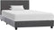 vidaXL Bedframe - Kunstleer - Hoofdbord - Grijs - 100x200 cm