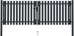 vidaXL - Poort - dubbel - 306x150 - cm - staal - antraciet