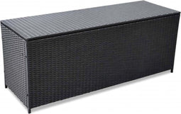 vidaXL - Tuinbox - 150x50x60 - cm - poly - rattan - zwart