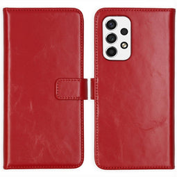 Selencia Galaxy A53 - Echt Lederen Bookcase - 3 Pashouders - Rood