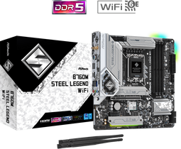 ASRock B760M Steel Legend - Micro-ATX Moederbord - WiFi 6E - 4x DDR5 (128GB)