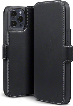 Qubits - slim wallet hoes - Geschikt voor iPhone 12 Pro Max - Zwart