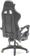 Gamestoel met voetsteun Cyclone tieners - bureaustoel - racing gaming stoel - blauw zwart