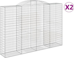 vidaXL - Schanskorven - 2 - st - gewelfd - 300x50x200/220 - cm - ijzer