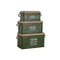 Kofferset Home ESPRIT Donkergroen Natuurlijk Metaal Touw Vezel 69 X 37 X 37,5 cm (3 Stuks)