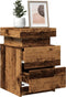 vidaXL - Nachtkastjes - 2 - st - met - LED - 35x39x55 - cm - hout - oud - houtkleurig