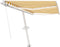 vidaXL - Luifel - handmatig - uittrekbaar - met - LED - 350x250 - cm - geel - en - wit