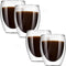 Secret de Gourmet Espressokopjes - 2x stuks - dubbelwandig glas - 70 ml - ristretto kopjes