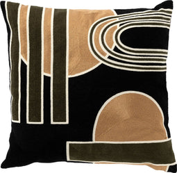 Dutch Decor DEMI - Kussenhoes Raven 45x45 cm - zwart - met rits