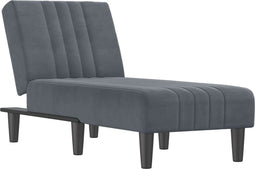 vidaXL - Chaise - longue - fluweel - donkergrijs