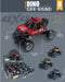 Kids Fun Dino Off-Road Auto - Schokbrekers - Pull Back - (8 stuks)