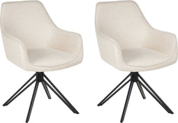 JODAR - Eetkamerstoel set van 2 - Lichtbeige - Stof