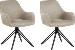 JODAR - Eetkamerstoel set van 2 - Taupe - Stof
