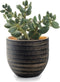 Jodeco Plantenpot/bloempot Beau - zwart/goud - keramiek - D14 x H16 cm - hotel chique