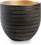Jodeco Plantenpot/bloempot Beau - zwart/goud - keramiek - D20 x H18 cm - hotel chique