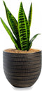 Jodeco Plantenpot/bloempot Beau - zwart/goud - keramiek - D20 x H18 cm - hotel chique