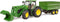 John Deere 7R 350 met voorlader en trailer van Bruder