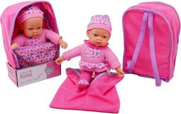 Johntoy Babypop Rose In Draagtas Meisjes 30 Cm Polyester Roze