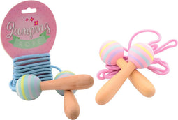 Johntoy Springtouw Met Houten Handvat Blauw 210 Cm