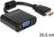 Delock HDMI naar VGA adapter - 0,15 meter - vergulde contacten - zwart