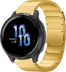Selencia Stalen magnetisch 22 mm bandje – Geschikt voor Garmin Venu 2 / Fenix 7 Pro / 7 / 7s / 6 Pro / 6 / Vivoactive 4 / Polar Grit X Pro / X / Vantage M2 / V2 - Goud