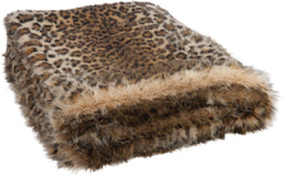 J-Line Plaid leopard - nepbont - zwart & bruin - 187 x 130 cm - woonaccessoires