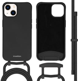 iMoshion Hoesje Geschikt voor iPhone 14 Hoesje Met Koord - iMoshion Color Backcover met afneembaar koord - Zwart